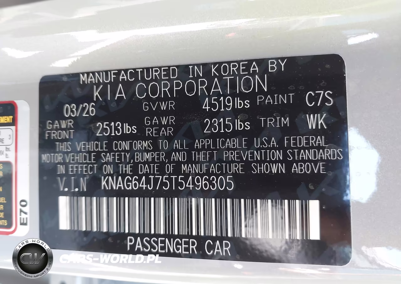 2026 Kia K5 Gt-Line Awd VIN:KNAG64J75T5496305 - 9