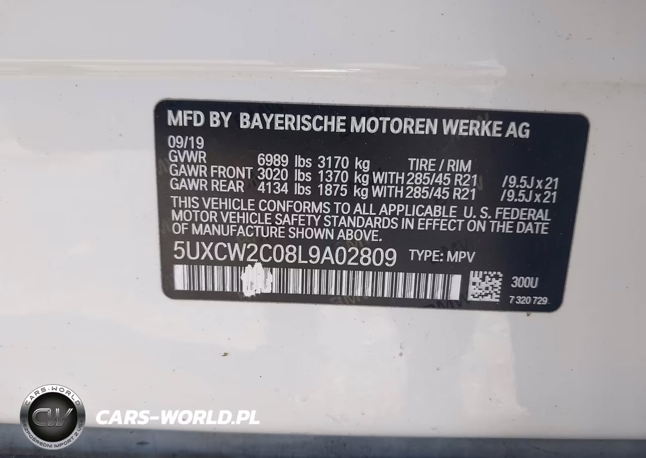 2020 BMW X7 xDrive40I VIN:5UXCW2C08L9A02809 - 9