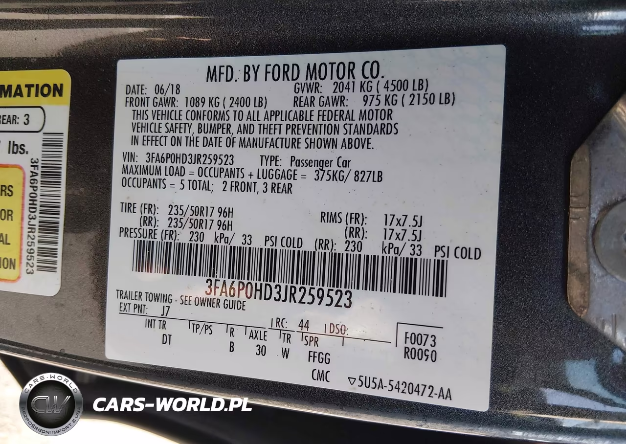 2018 Ford Fusion Se VIN:3FA6P0HD3JR259523 - 9