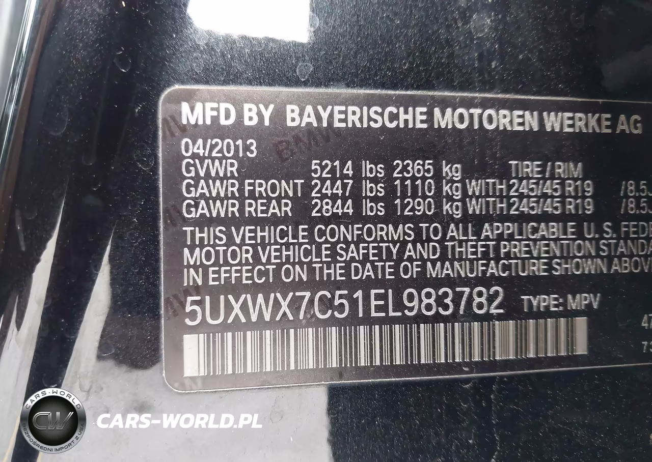 2014 BMW X3 xDrive35I VIN:5UXWX7C51EL983782 - 9