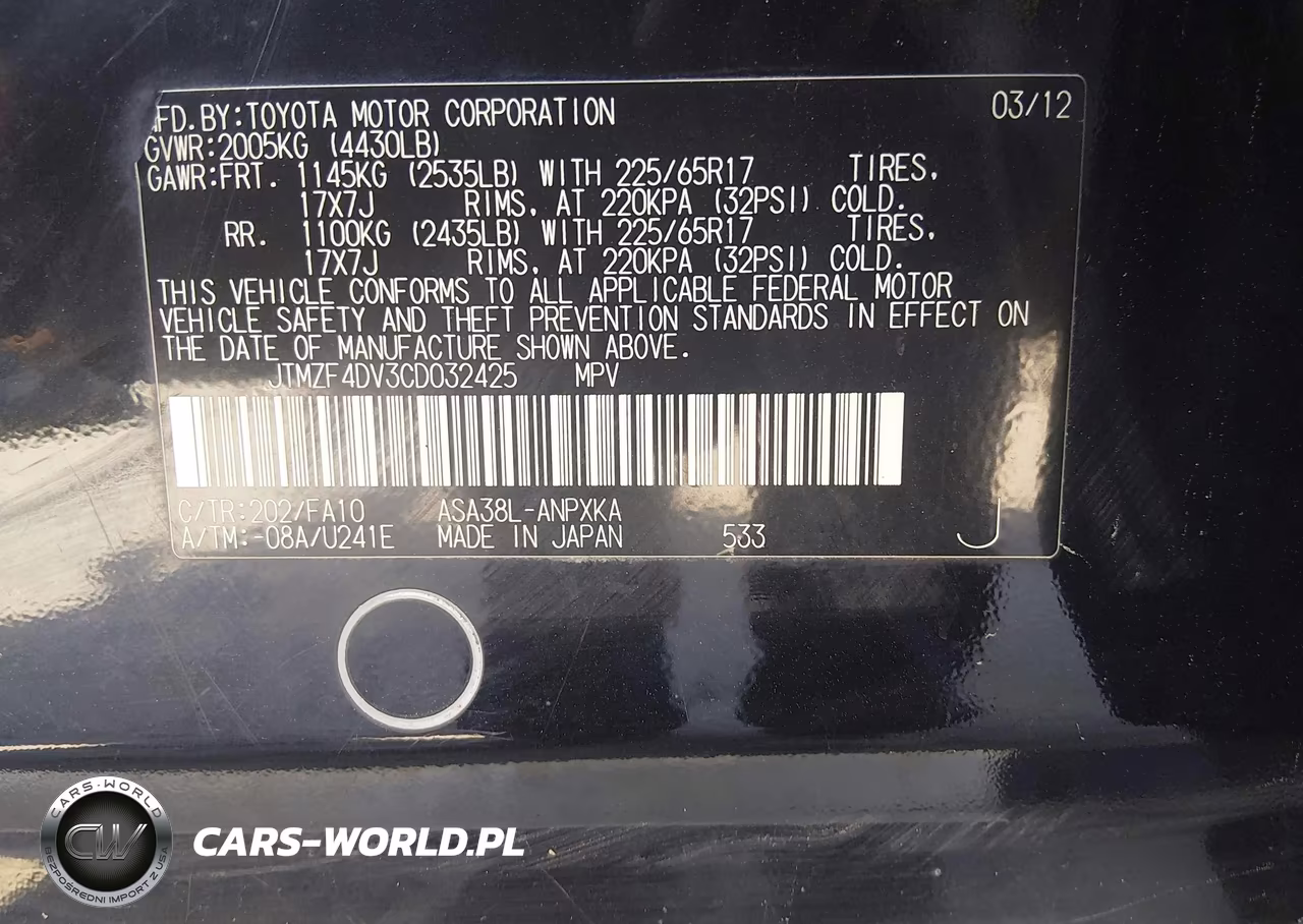 2012 Toyota Rav4 VIN:JTMZF4DV3CD032425 - 9