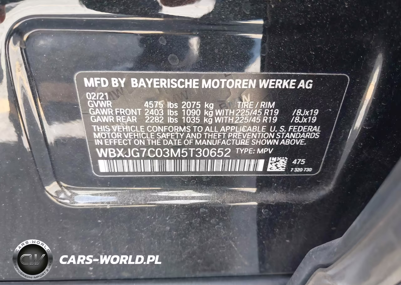 2021 BMW X1 Sdrive28I VIN:WBXJG7C03M5T30652 - 9