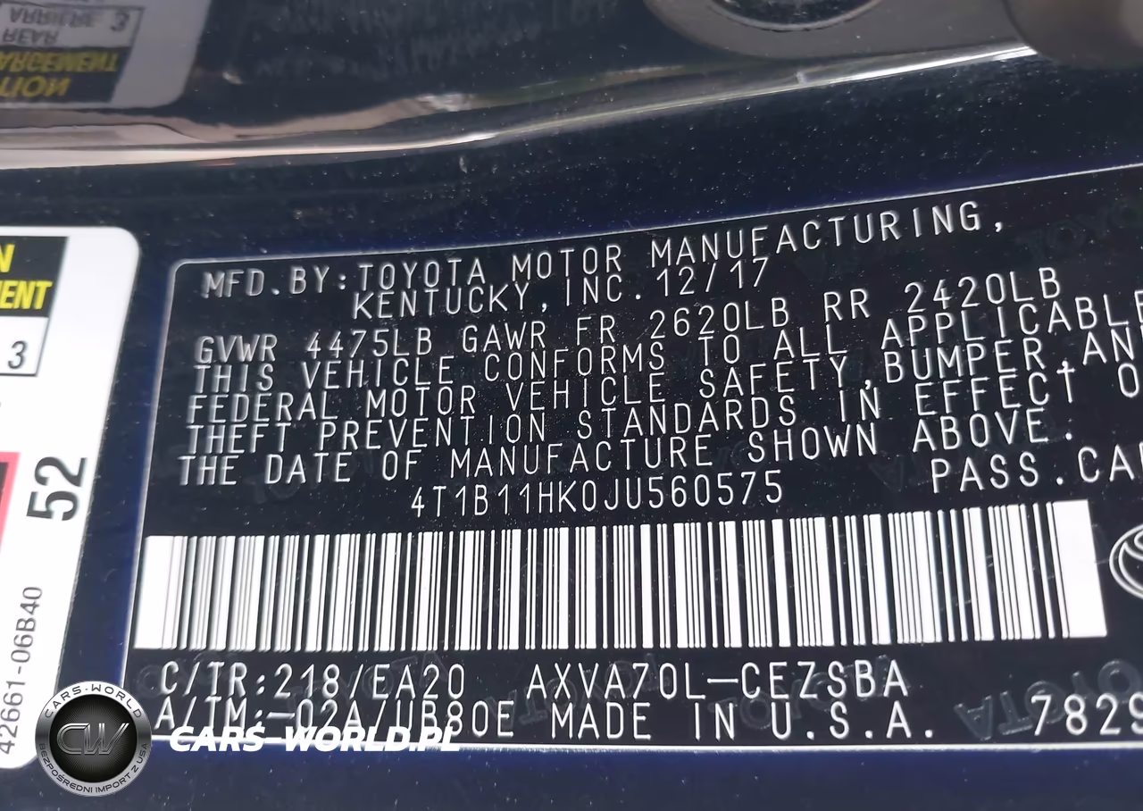 2018 Toyota Camry Se VIN:4T1B11HK0JU560575 - 9