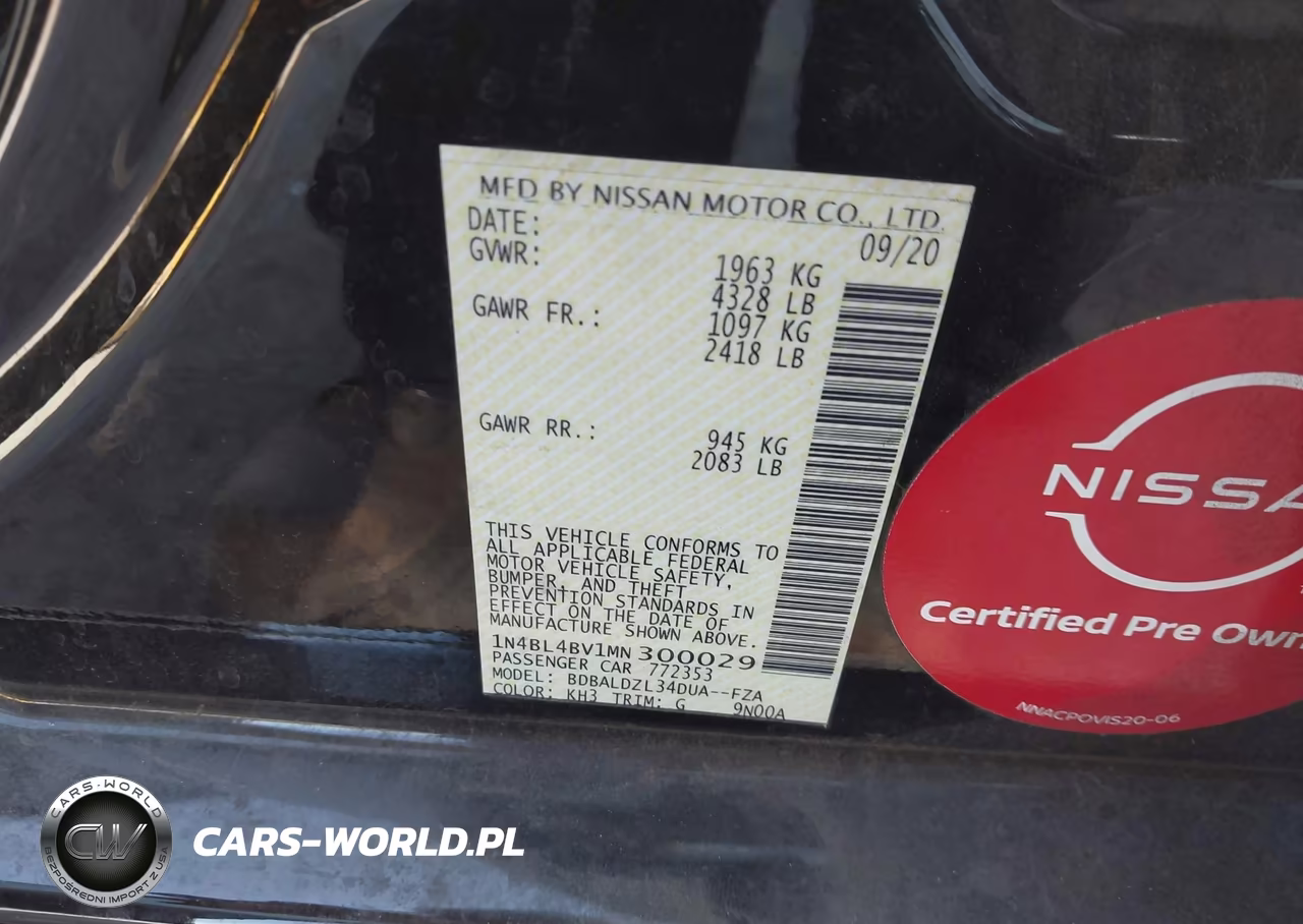 2021 Nissan Altima S Fwd VIN:1N4BL4BV1MN300029 - 9