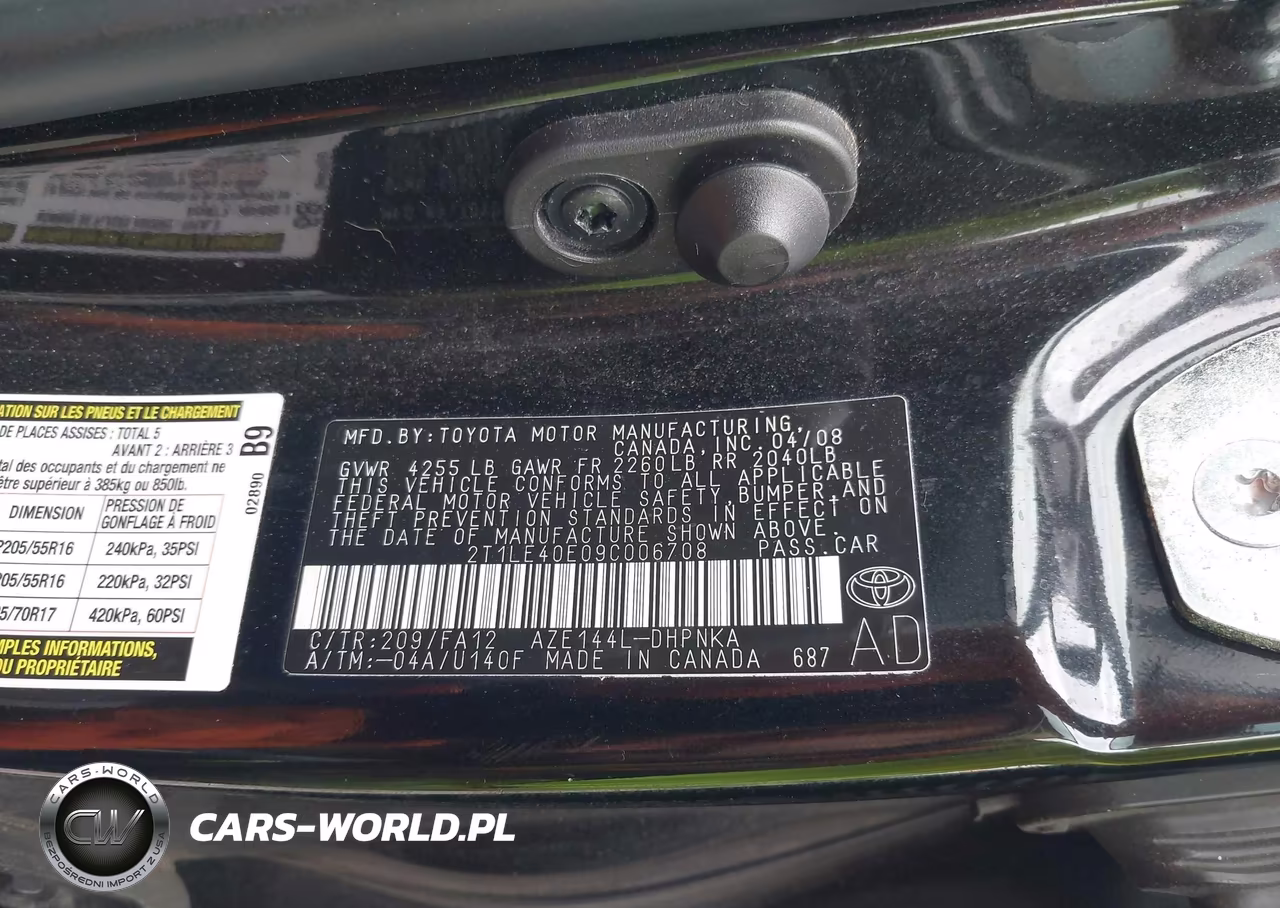 2009 Toyota Matrix S VIN:2T1LE40E09C006708 - 9