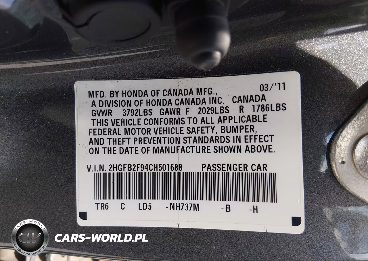 2012 Honda Civic Ex-L VIN:2HGFB2F94CH501688 - 9