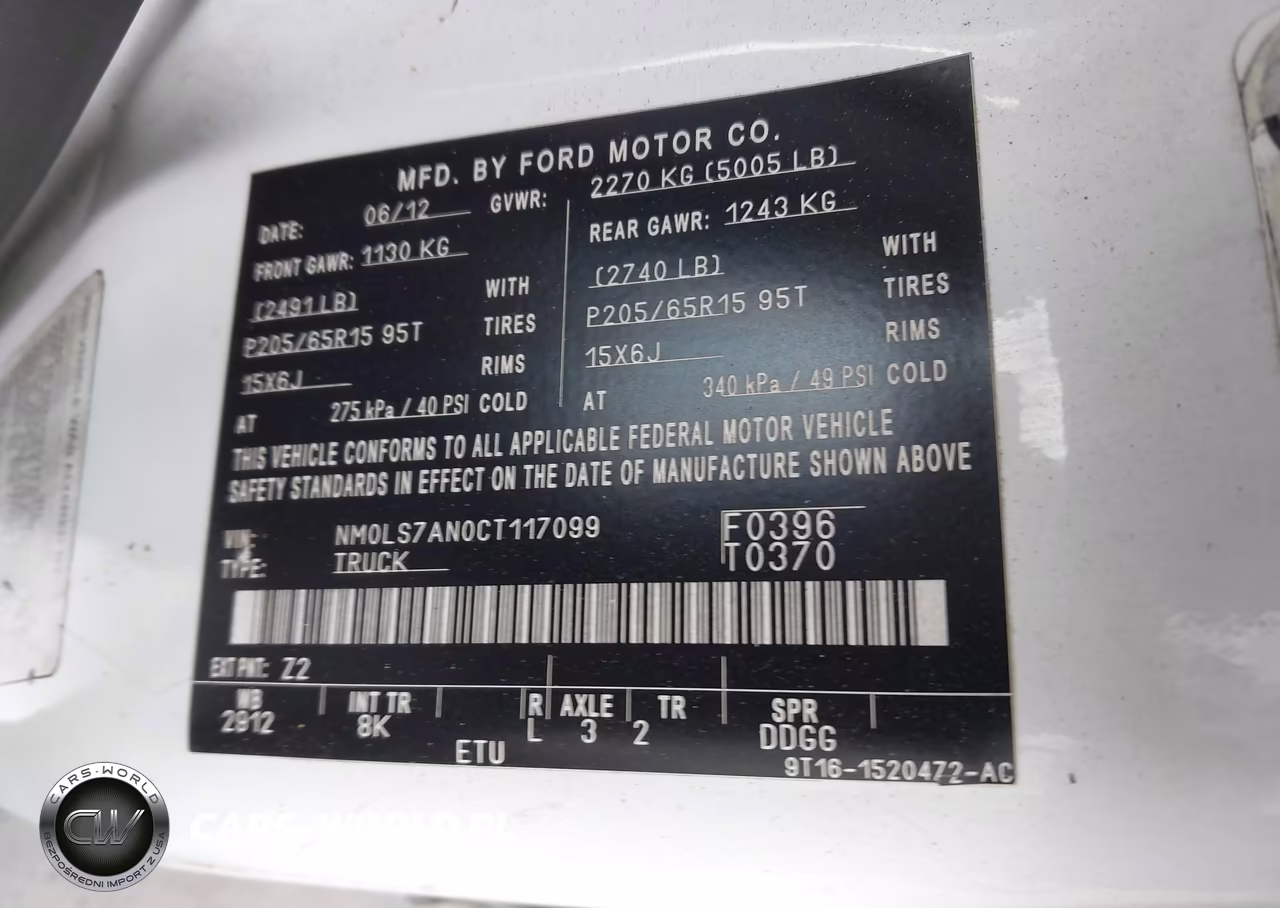 2012 Ford Transit Connect Xl VIN:NM0LS7AN0CT117099 - 9