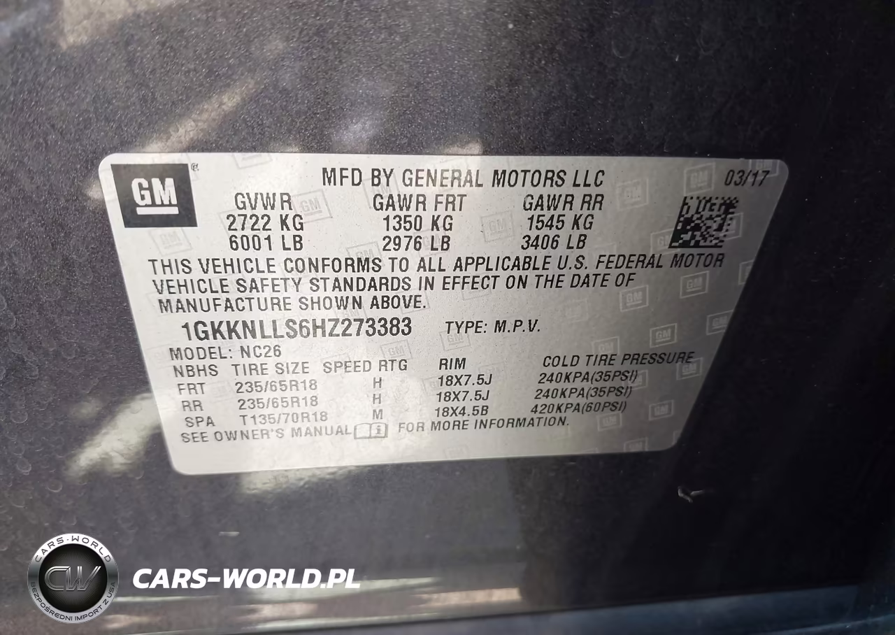 2017 GMC Acadia Sle-2 VIN:1GKKNLLS6HZ273383 - 9