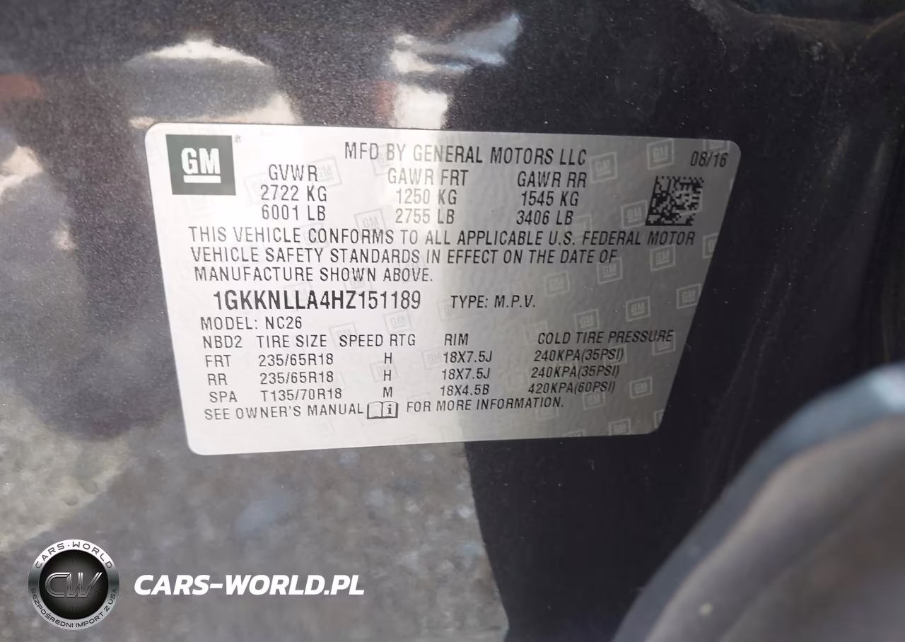 2017 GMC Acadia Sle-2 VIN:1GKKNLLA4HZ151189 - 9