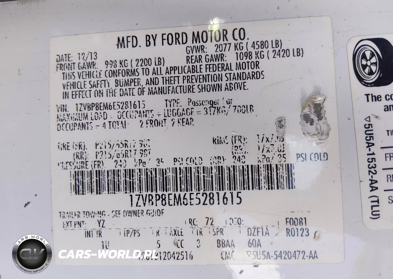 2014 Ford Mustang V6 VIN:1ZVBP8EM6E5281615 - 9
