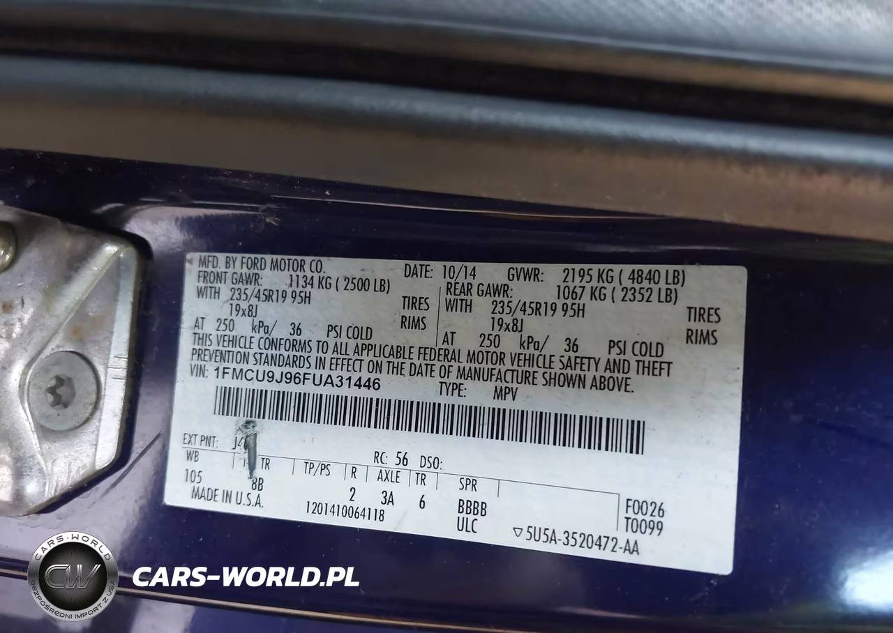 2015 Ford Escape Titanium VIN:1FMCU9J96FUA31446 - 9