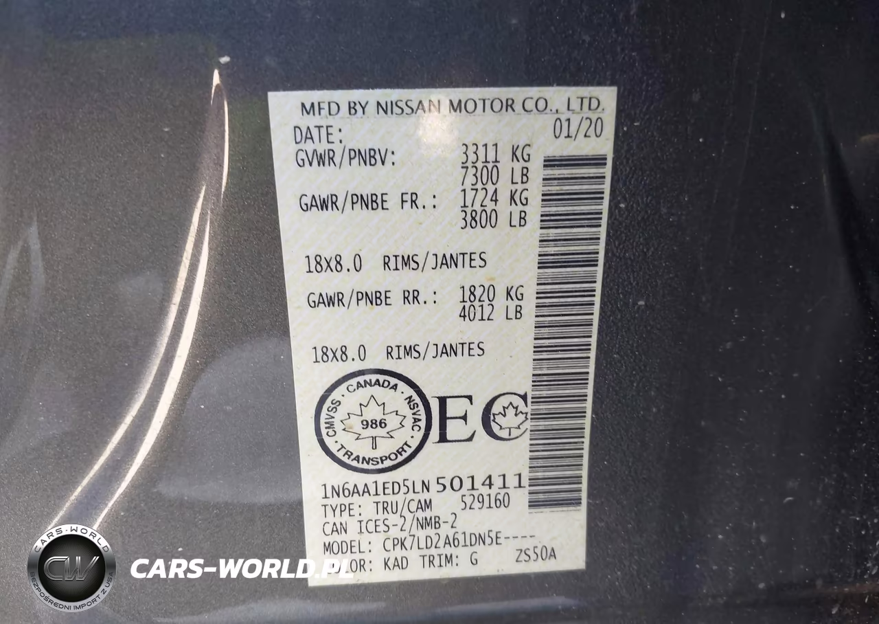 2020 Nissan Titan Platinum Reserve 4X4- Pro-4X 4X4- S 4X4- Sl 4X4- Sv 4X4 VIN:1N6AA1ED5LN501411 - 9