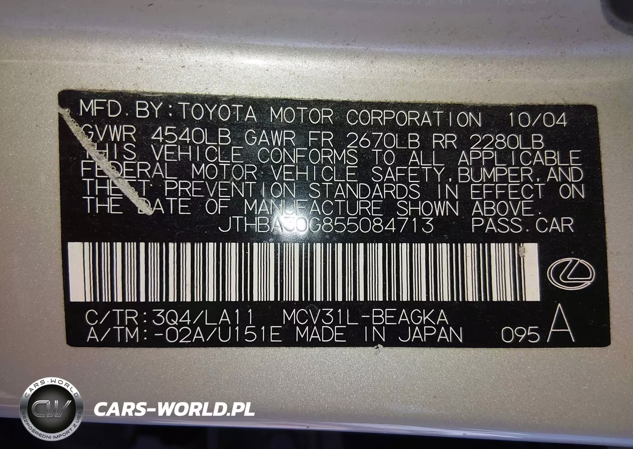 2005 Lexus Es 330 VIN:JTHBA30G855084713 - 9