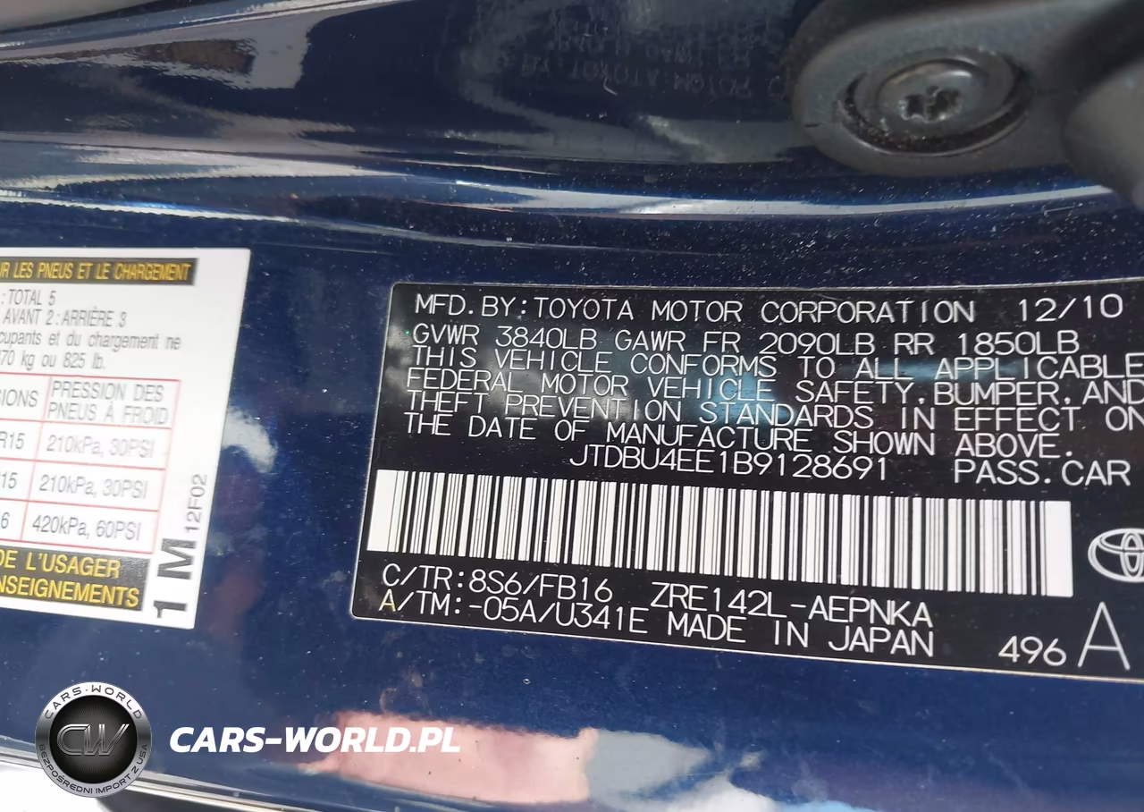 2011 Toyota Corolla Le VIN:JTDBU4EE1B9128691 - 9