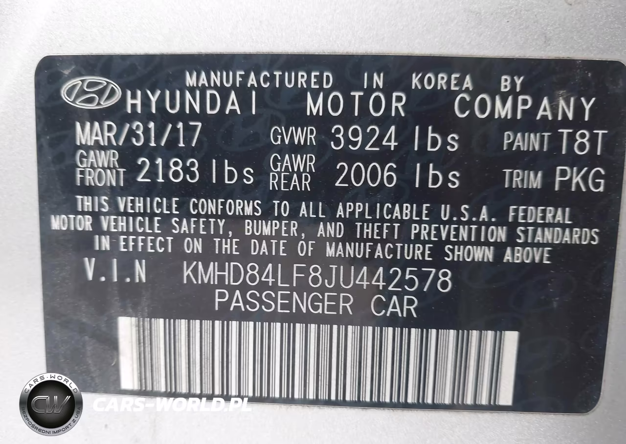 2018 Hyundai Elantra Sel VIN:KMHD84LF8JU442578 - 9