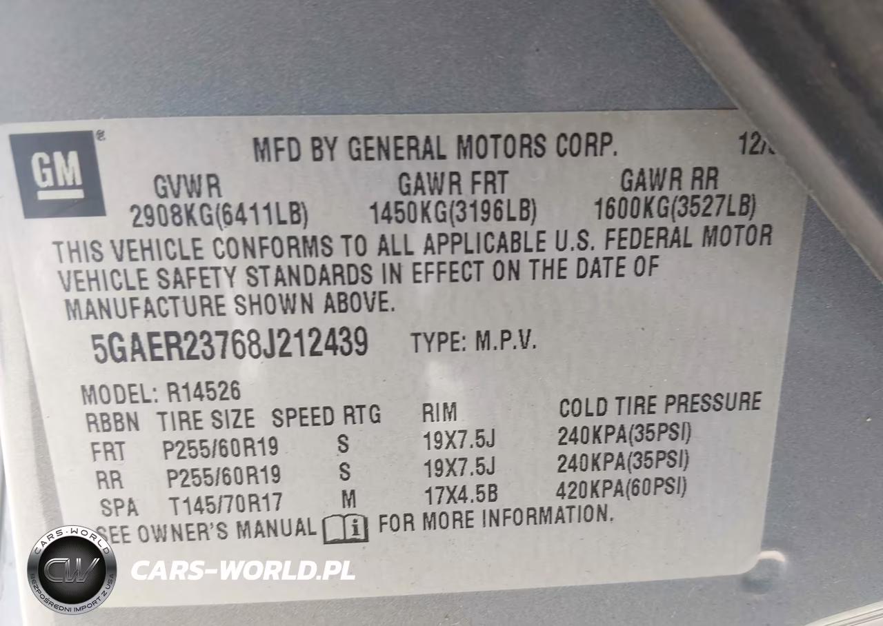 2008 Buick Enclave Cxl VIN:5GAER23768J212439 - 9
