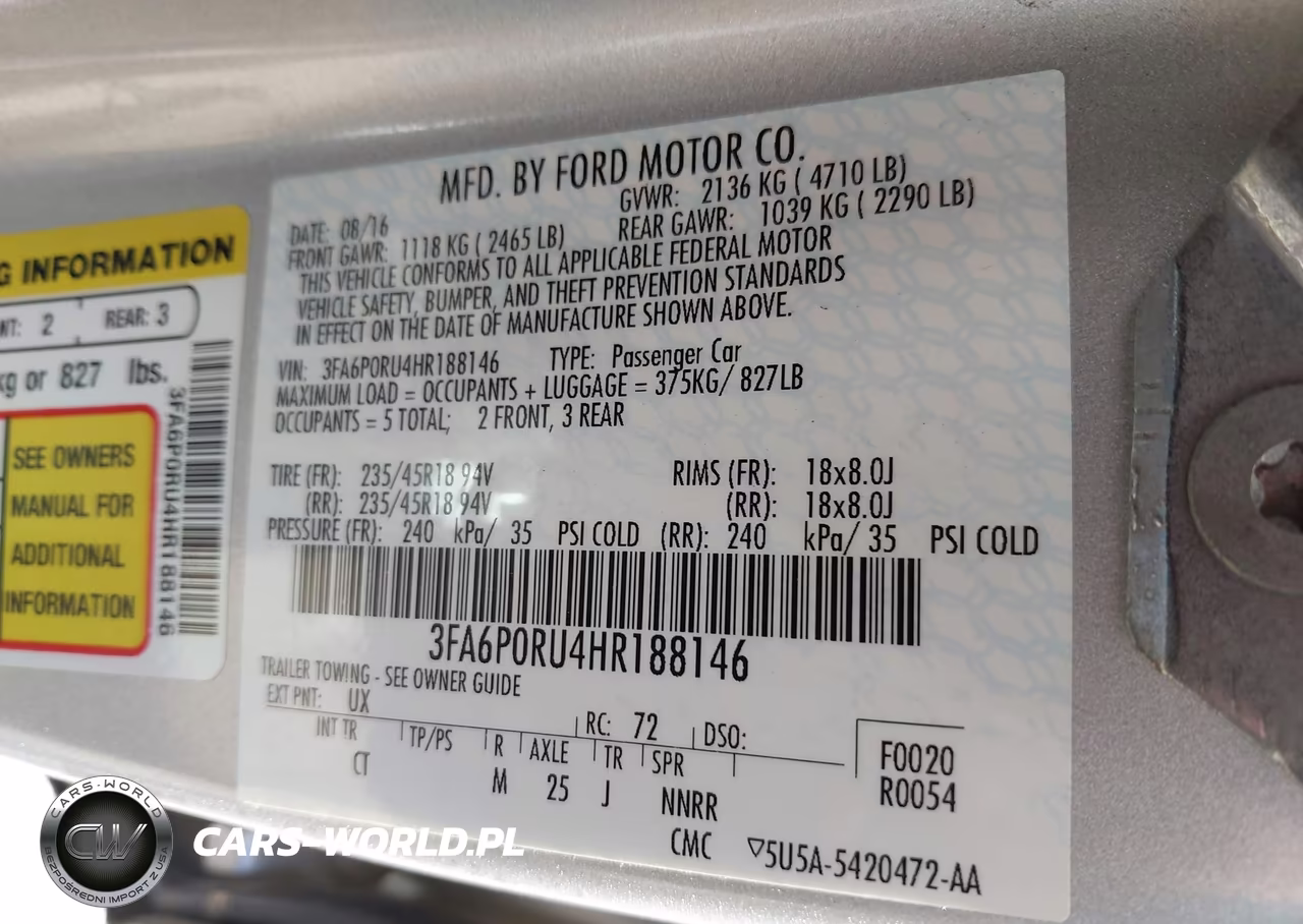 2017 Ford Fusion Hybrid Titanium VIN:3FA6P0RU4HR188146 - 9