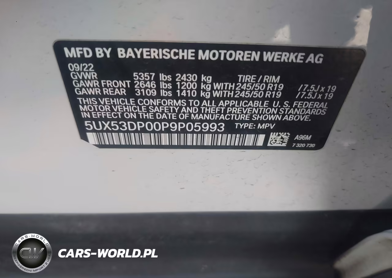 2023 BMW X3 xDrive30I VIN:5UX53DP00P9P05993 - 9