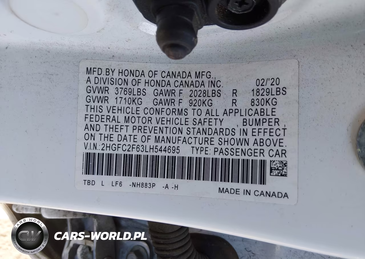 2020 Honda Civic Lx VIN:2HGFC2F63LH544695 - 9