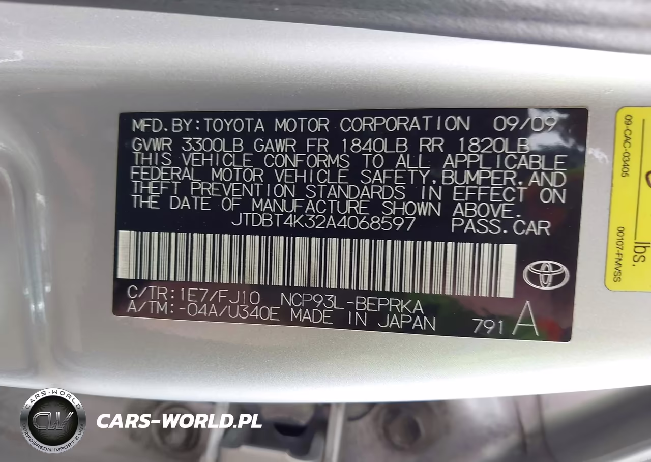 2010 Toyota Yaris VIN:JTDBT4K32A4068597 - 9