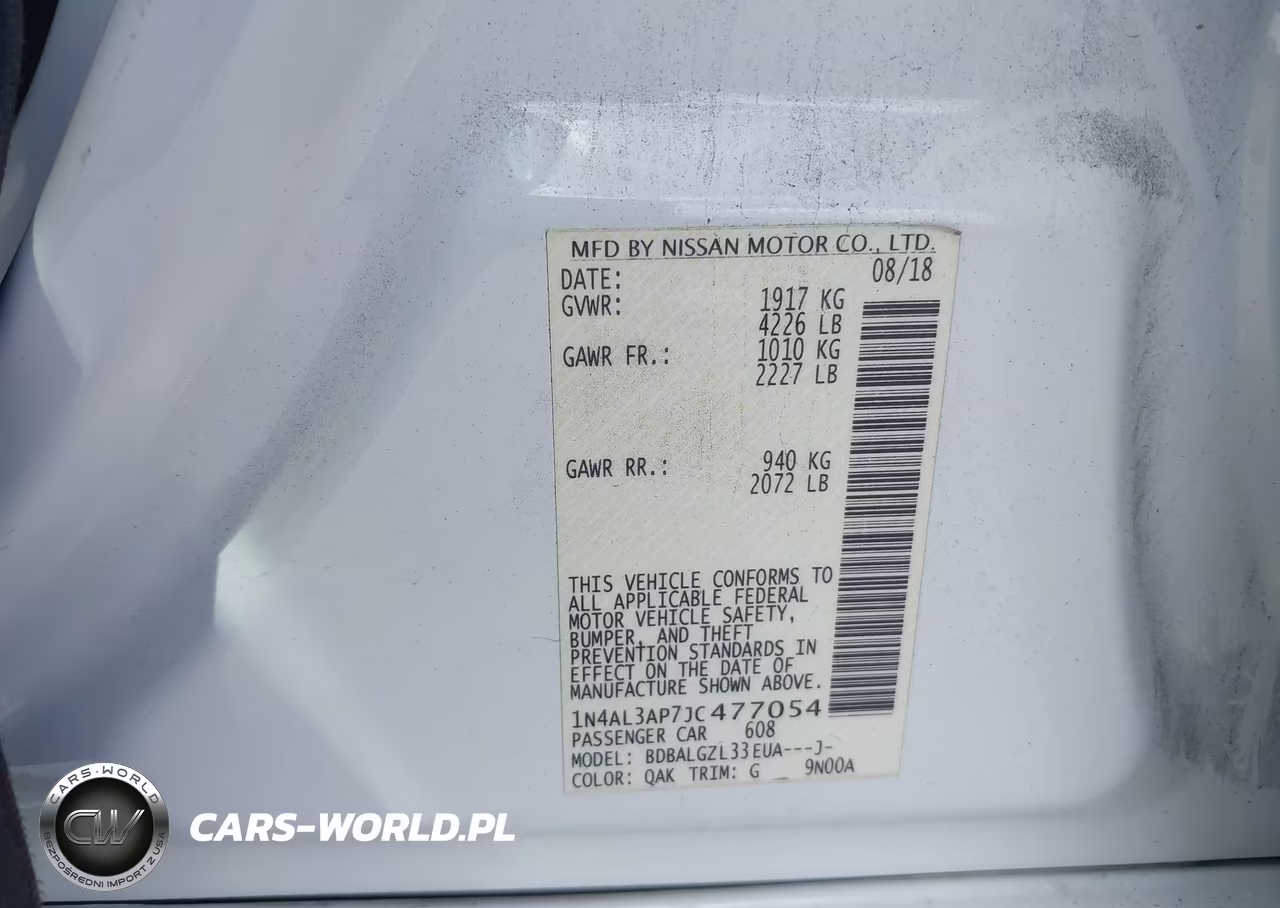 2018 Nissan Altima 2.5 S VIN:1N4AL3AP7JC477054 - 9