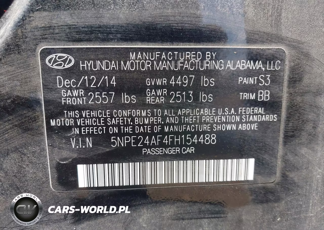 2015 Hyundai Sonata Se VIN:5NPE24AF4FH154488 - 9