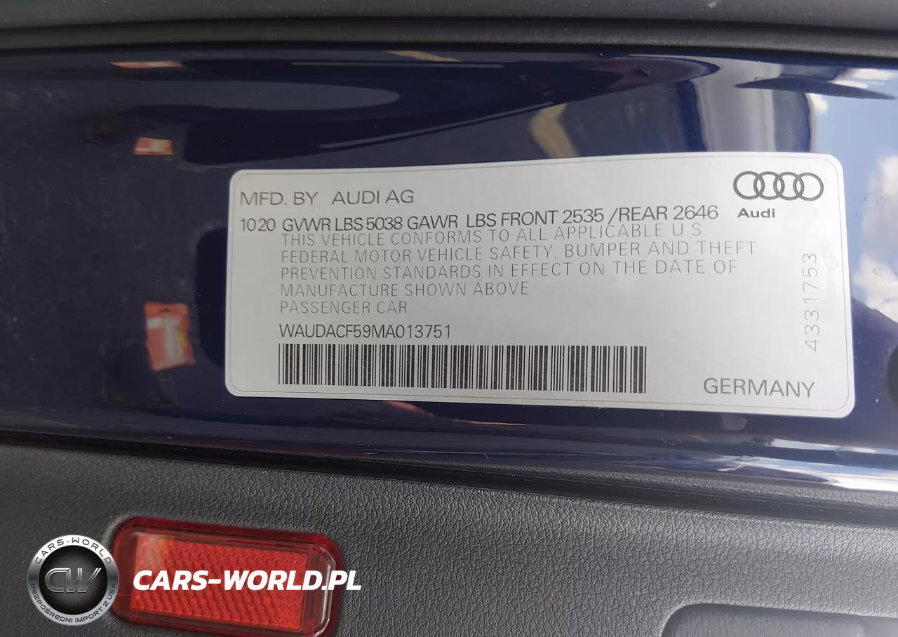 2021 Audi A5 Sportback Premium 45 Tfsi Quattro S Tronic VIN:WAUDACF59MA013751 - 9