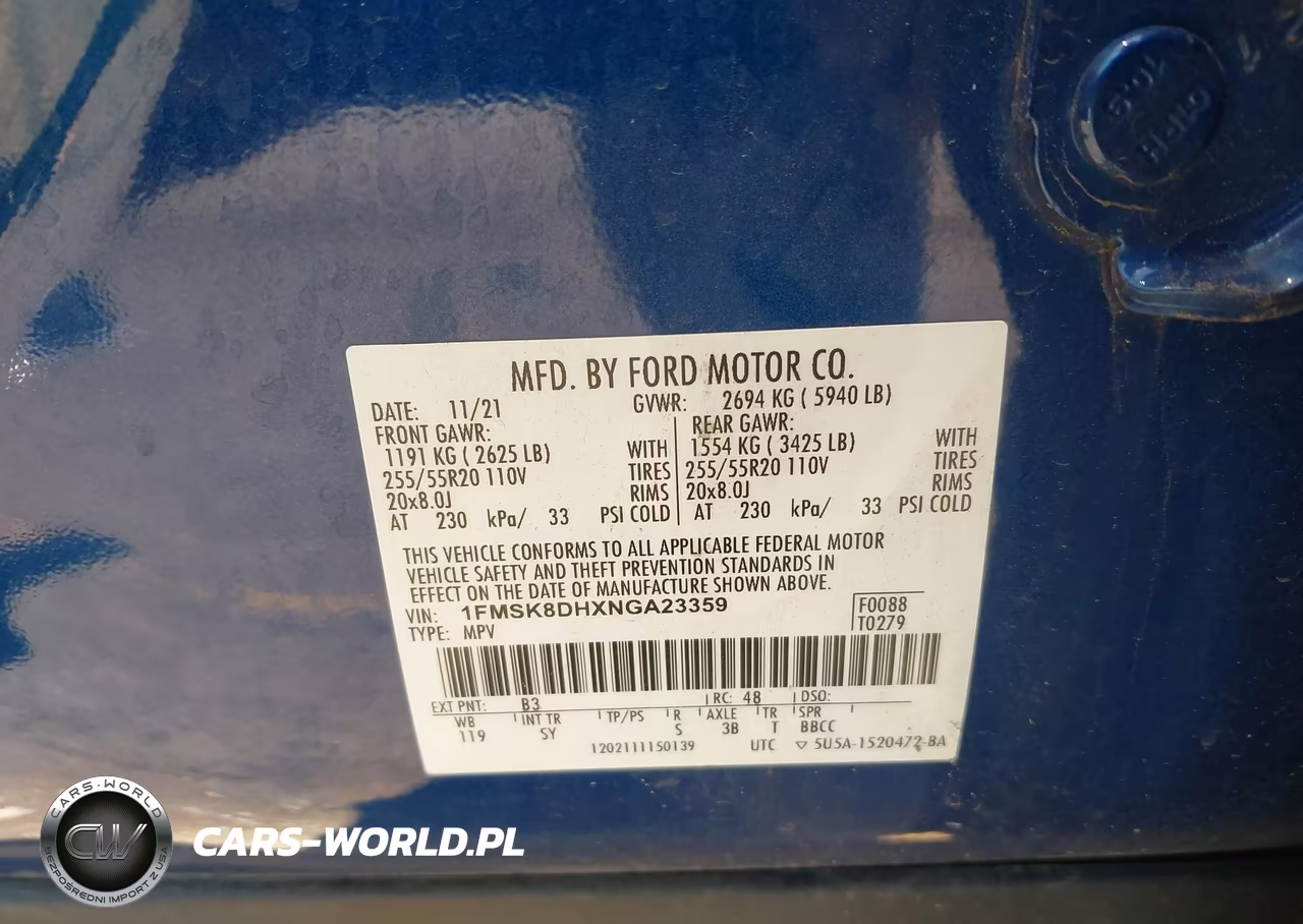 2022 Ford Explorer Xlt VIN:1FMSK8DHXNGA23359 - 9