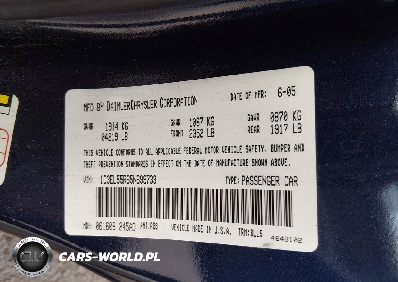 2005 Chrysler Sebring Touring VIN:1C3EL55R65N699733 - 9