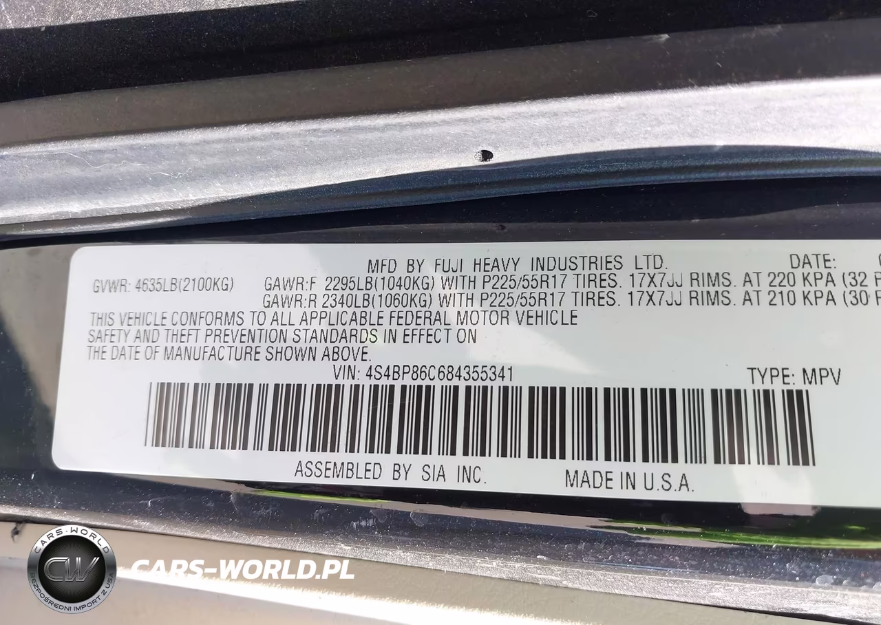 2008 Subaru Outback 3.0R L.l. Bean Edition VIN:4S4BP86C684355341 - 9