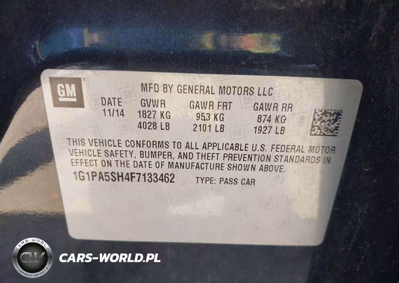 2015 Chevrolet Cruze Ls Auto VIN:1G1PA5SH4F7133462 - 9