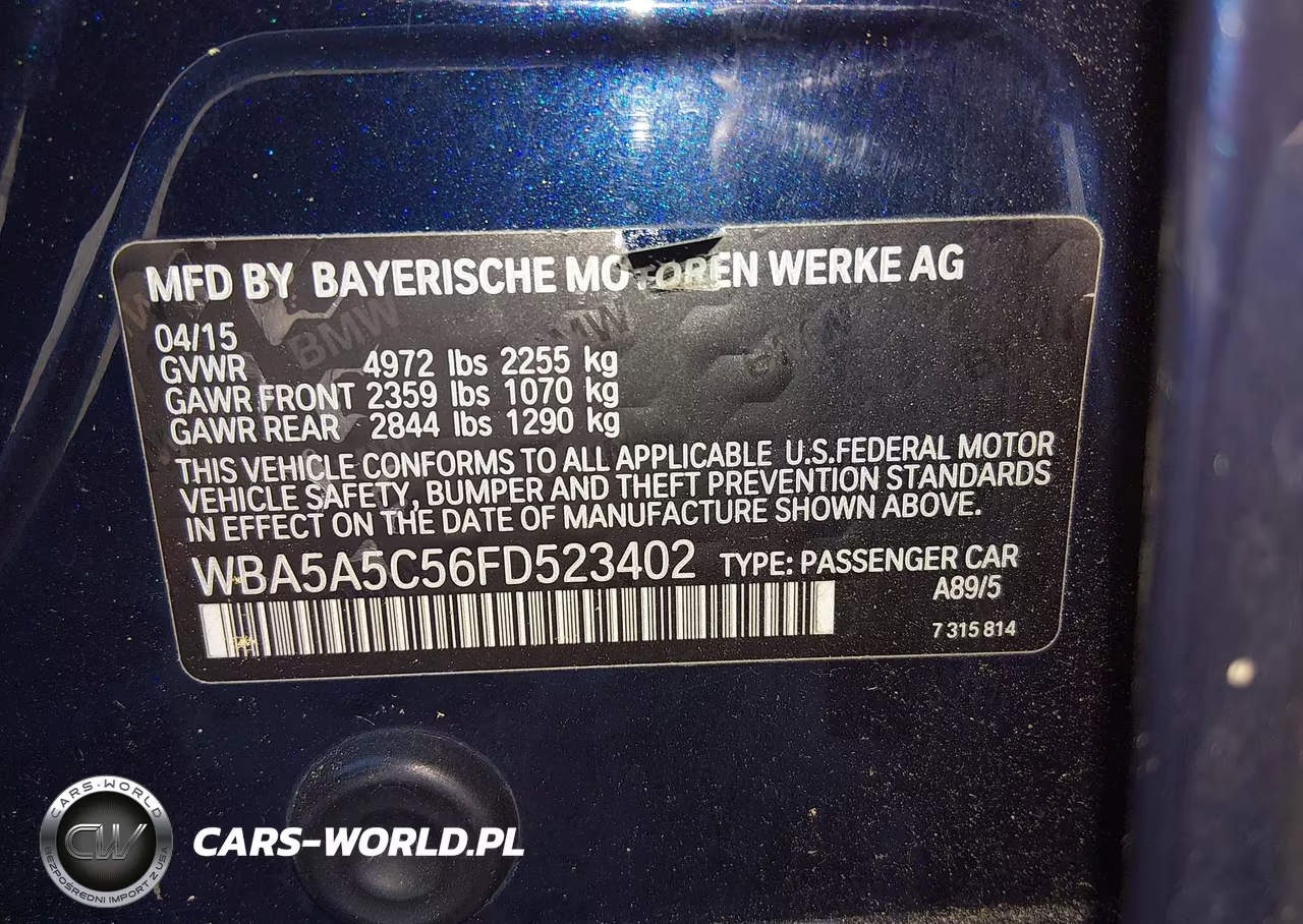 2015 BMW 528I VIN:WBA5A5C56FD523402 - 9