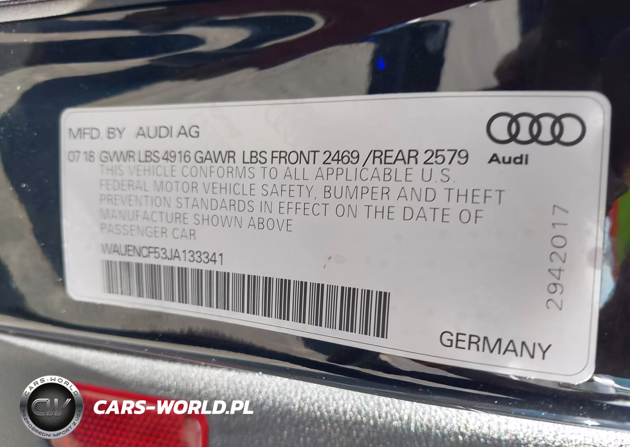 2018 Audi A5 Sportback Premium Plus VIN:WAUENCF53JA133341 - 9
