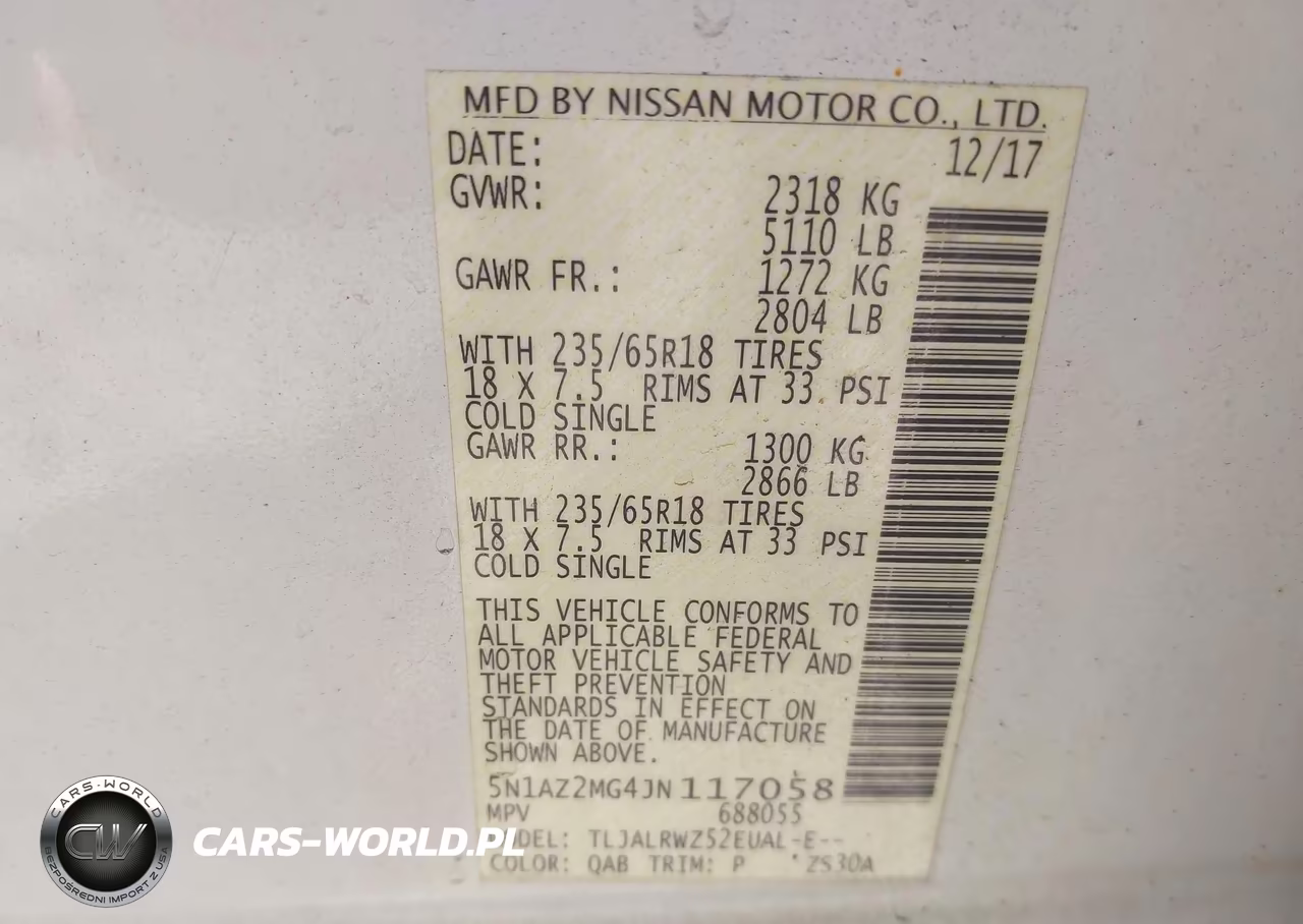 2018 Nissan Murano Sl VIN:5N1AZ2MG4JN117058 - 9