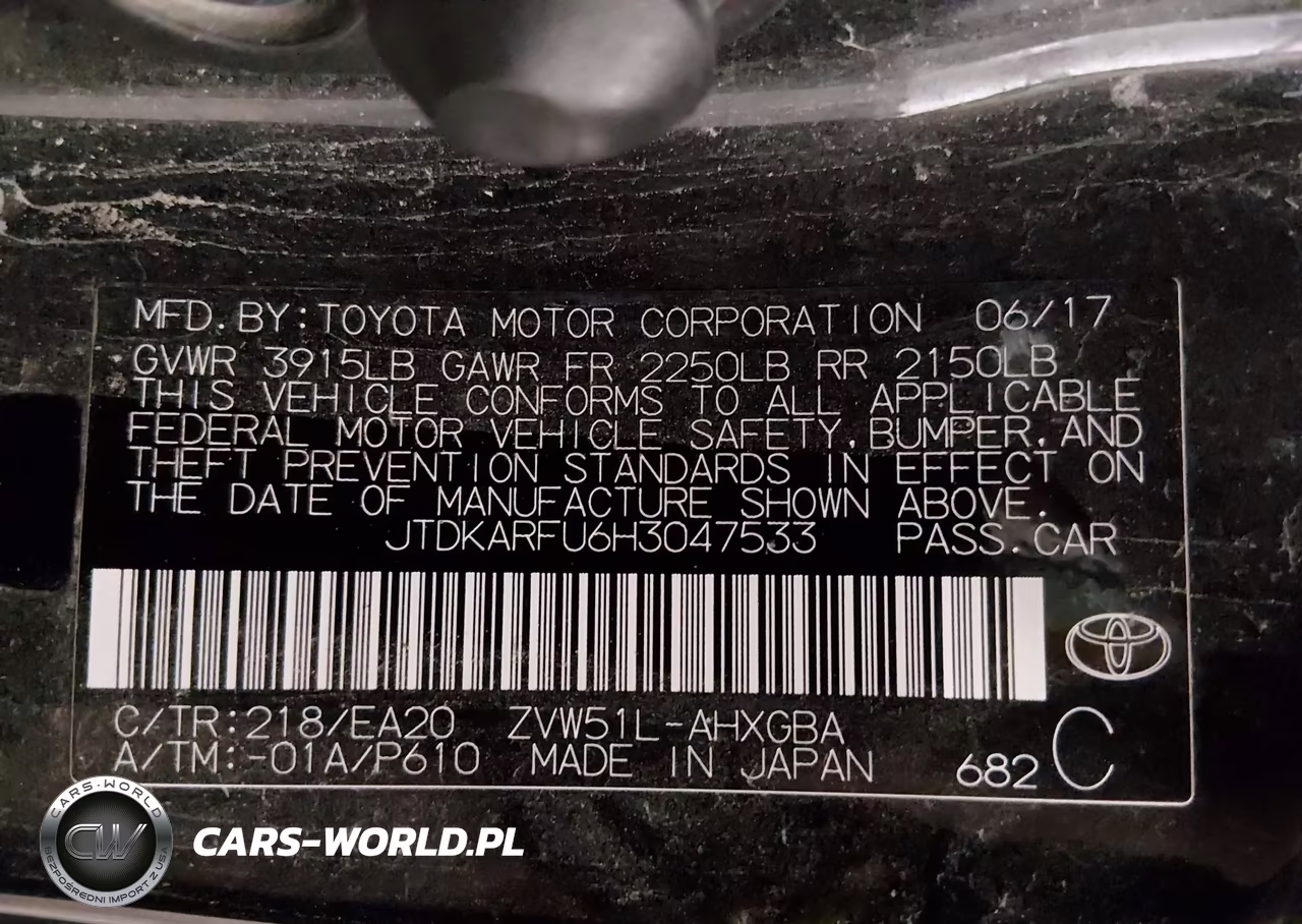 2017 Toyota Prius Four VIN:JTDKARFU6H3047533 - 9