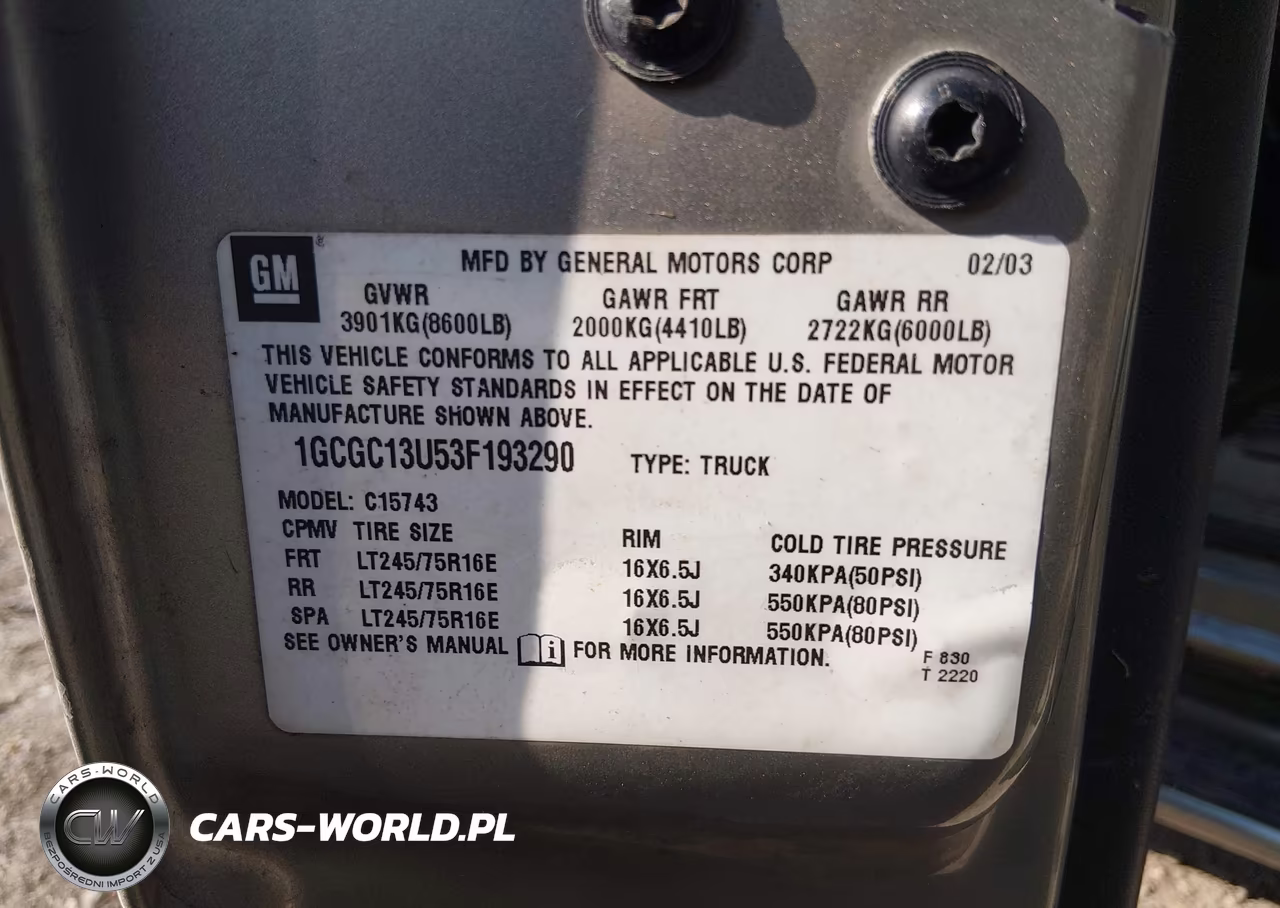 2003 Chevrolet Silverado 1500Hd Ls VIN:1GCGC13U53F193290 - 9