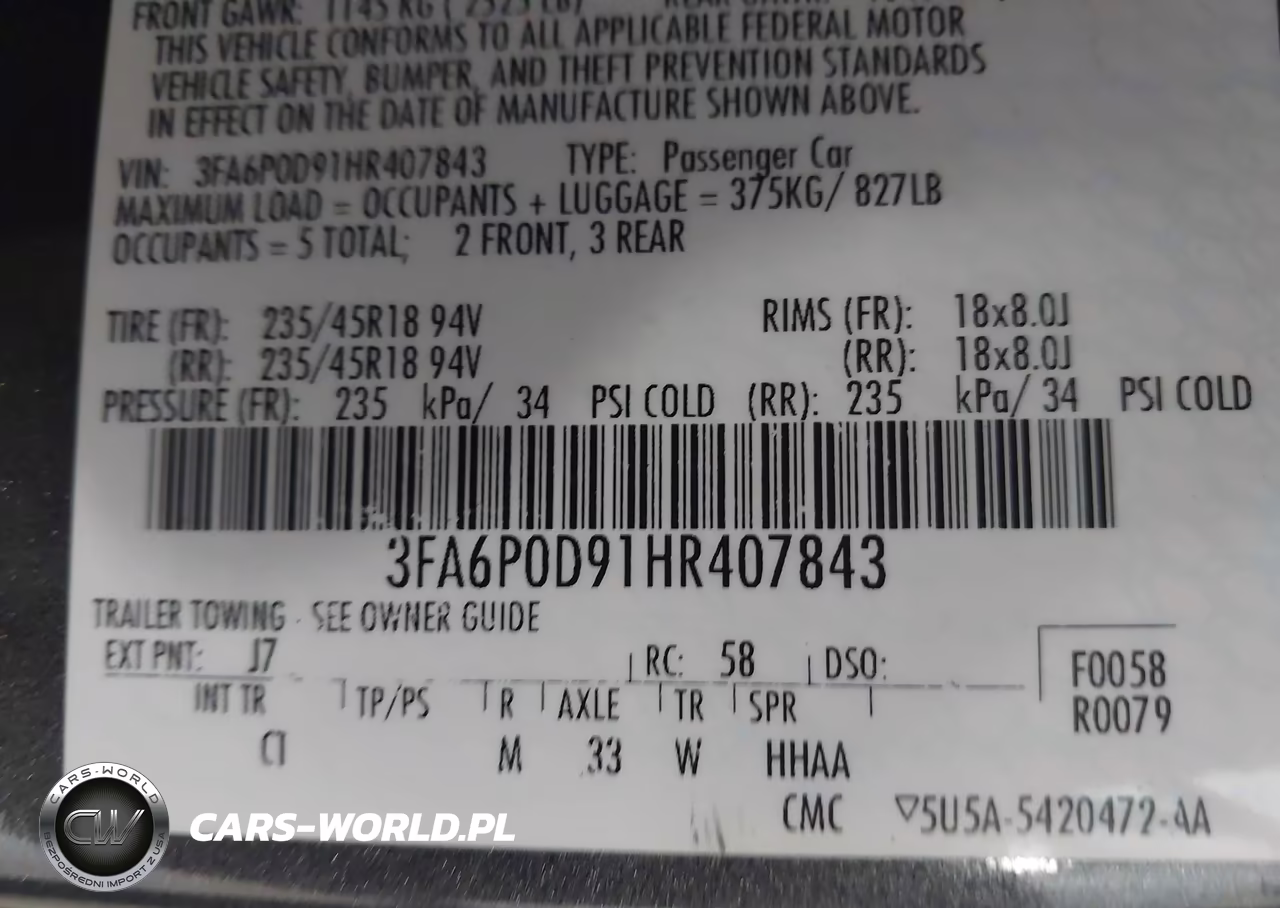 2017 Ford Fusion Titanium VIN:3FA6P0D91HR407843 - 9