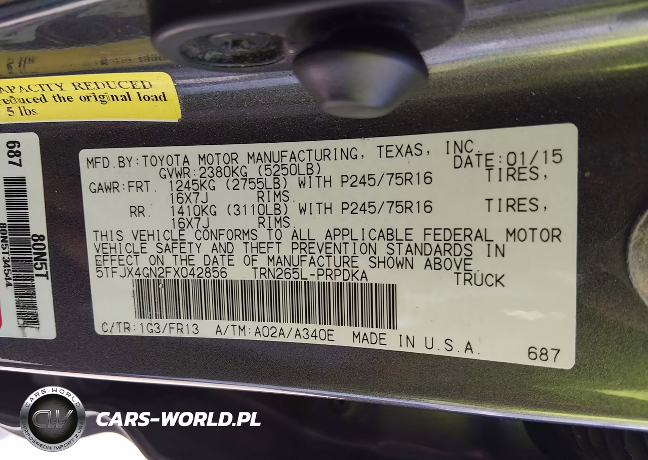 2015 Toyota Tacoma Prerunner VIN:5TFJX4GN2FX042856 - 9