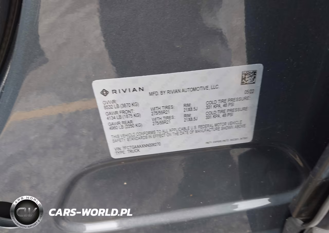 2022 Rivian R1T Adventure VIN:7FCTGAAAXNN006270 - 9