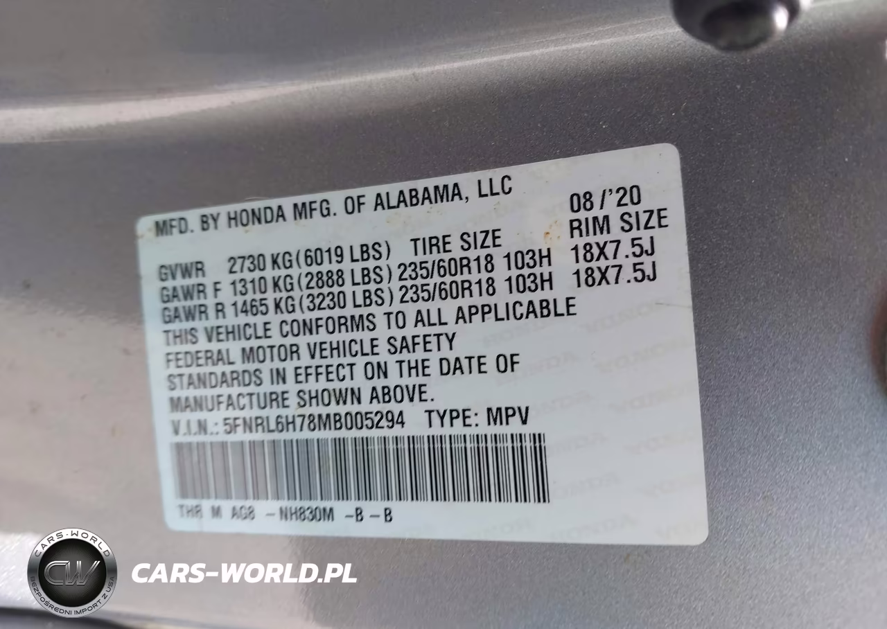 2021 Honda Odyssey Ex-L VIN:5FNRL6H78MB005294 - 9