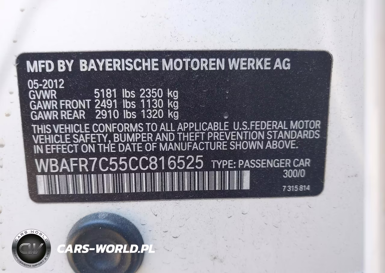 2012 BMW 535I VIN:WBAFR7C55CC816525 - 9