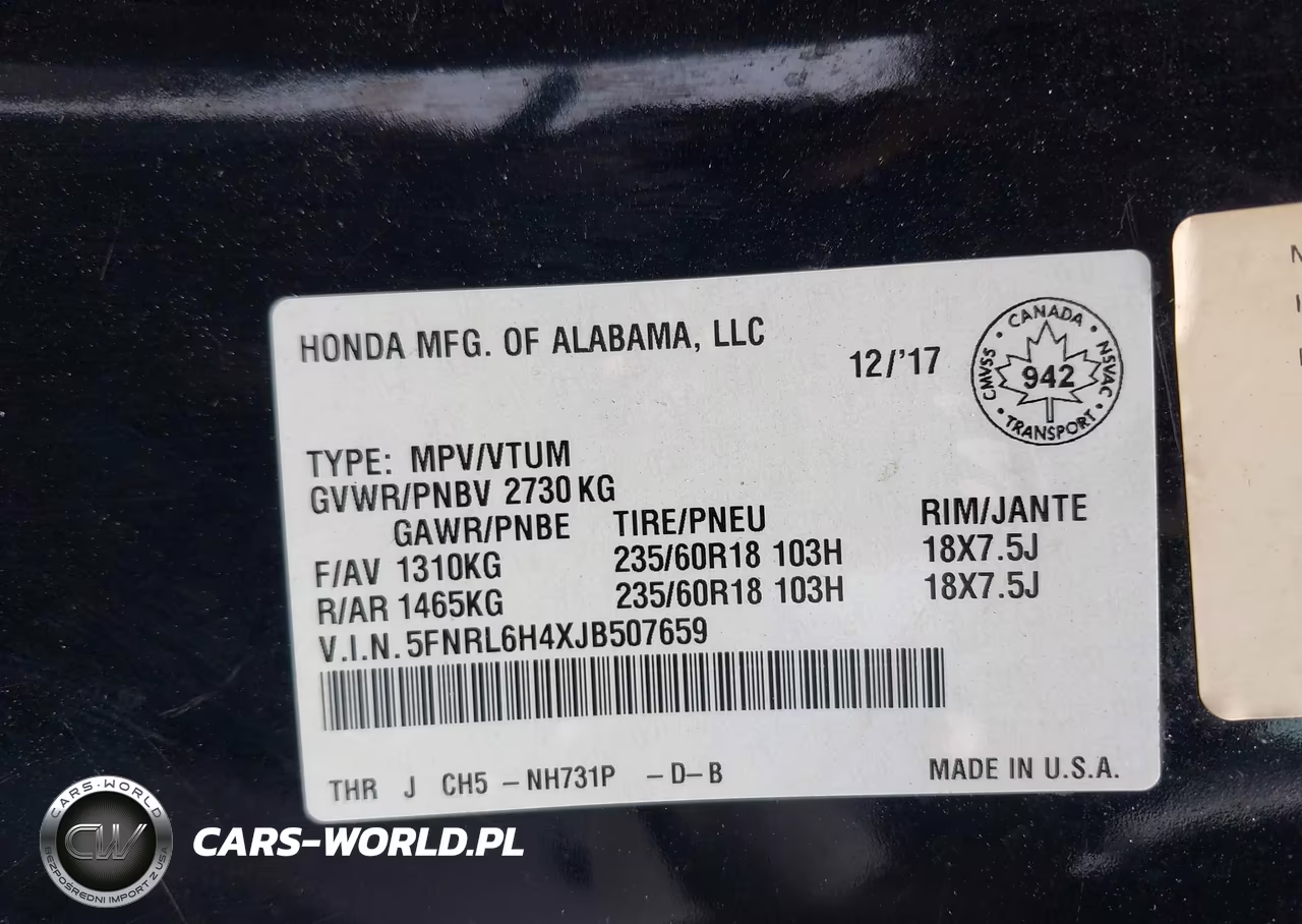2018 Honda Odyssey Ex VIN:5FNRL6H4XJB507659 - 9