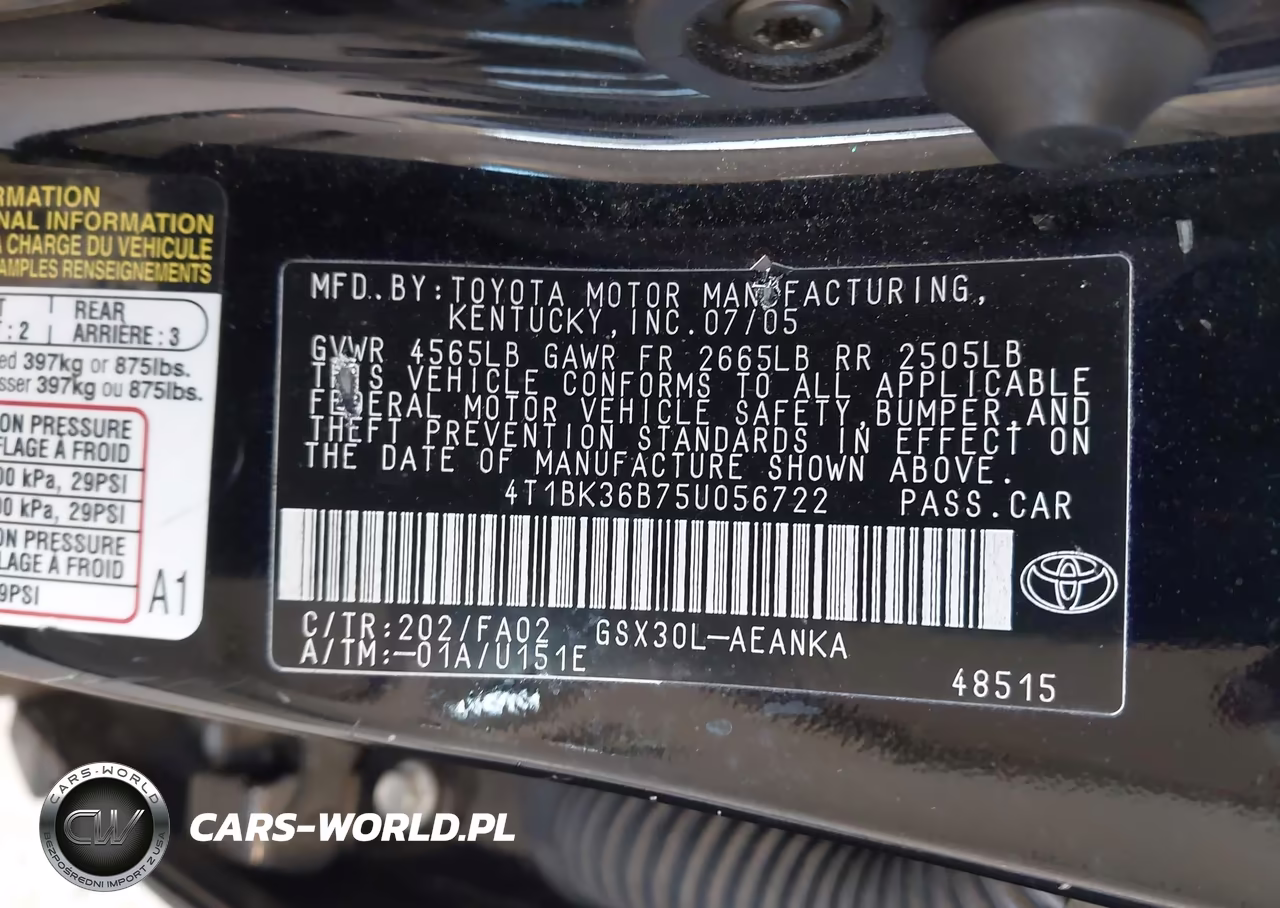 2005 Toyota Avalon Xl VIN:4T1BK36B75U056722 - 9