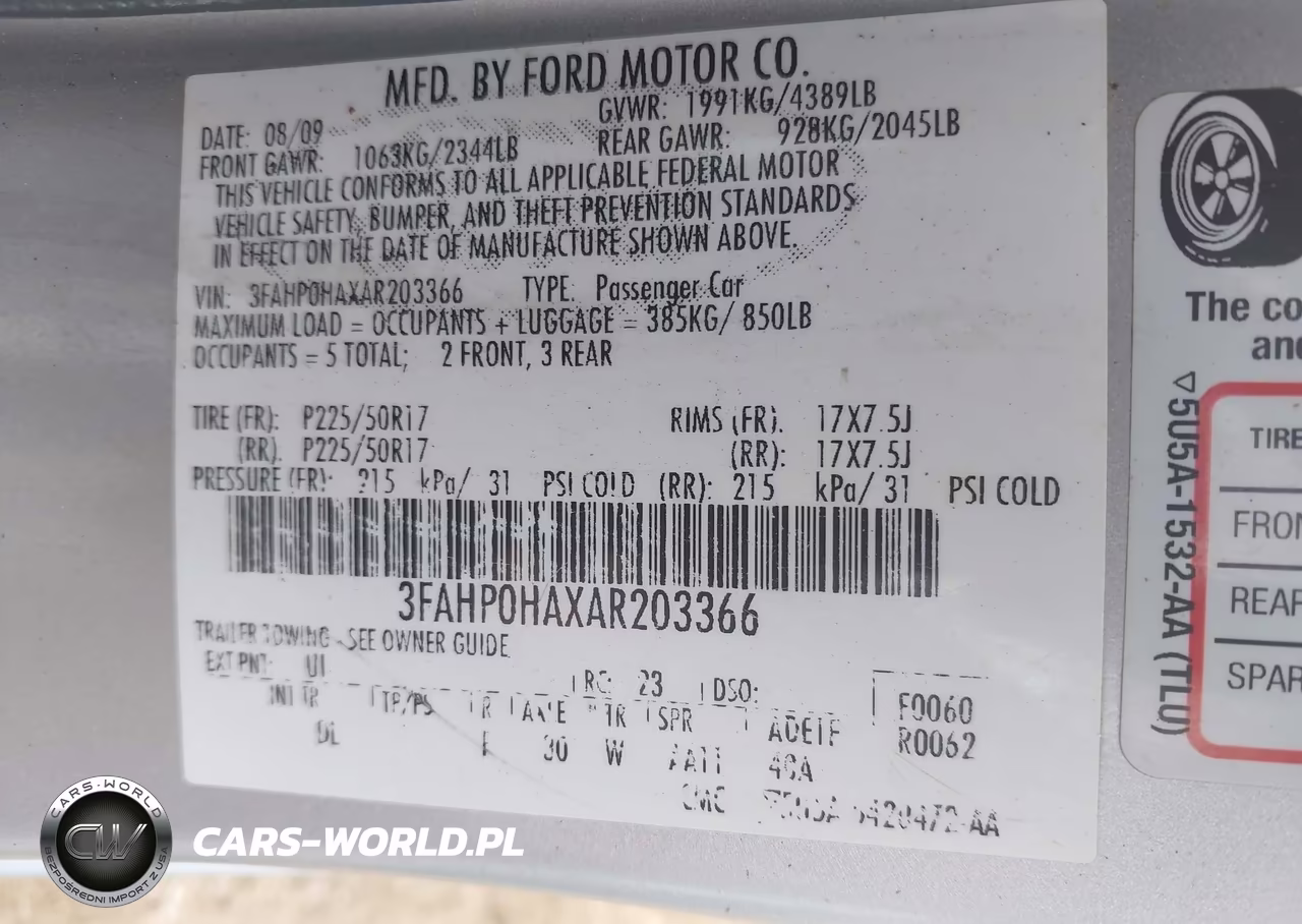 2010 Ford Fusion Se VIN:3FAHP0HAXAR203366 - 9