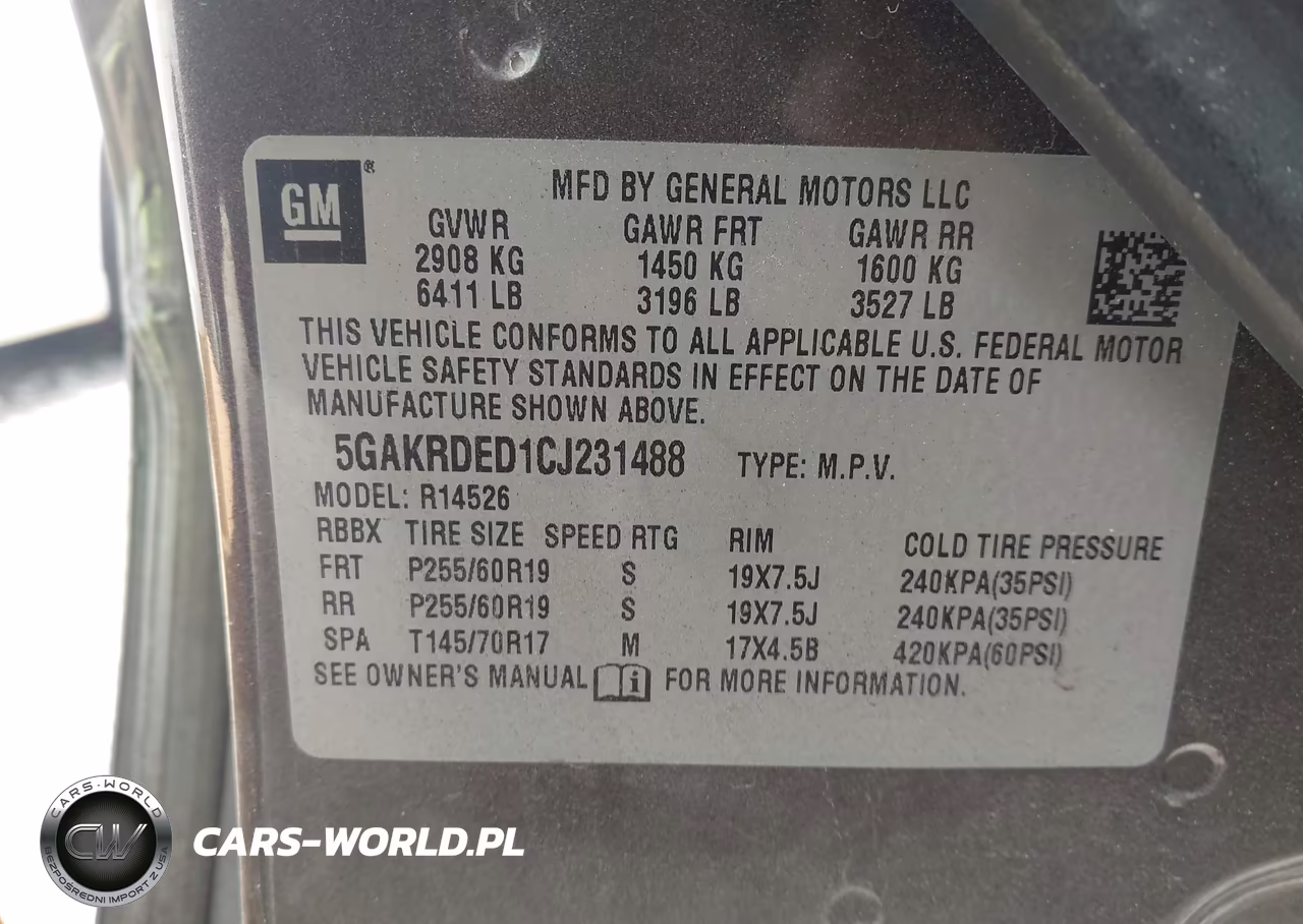 2012 Buick Enclave Premium VIN:5GAKRDED1CJ231488 - 9