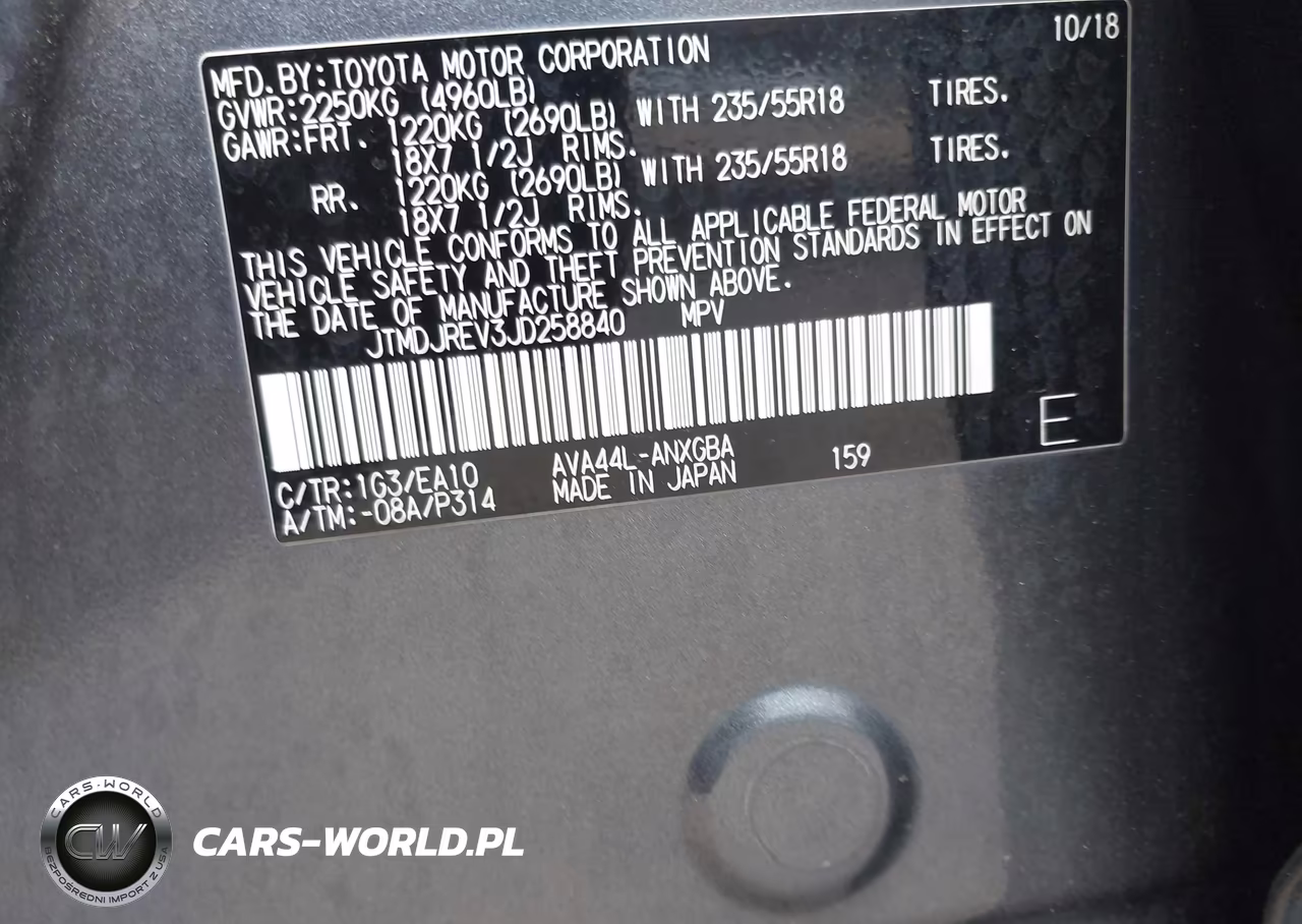 2018 Toyota Rav4 Hybrid Limited VIN:JTMDJREV3JD258840 - 9