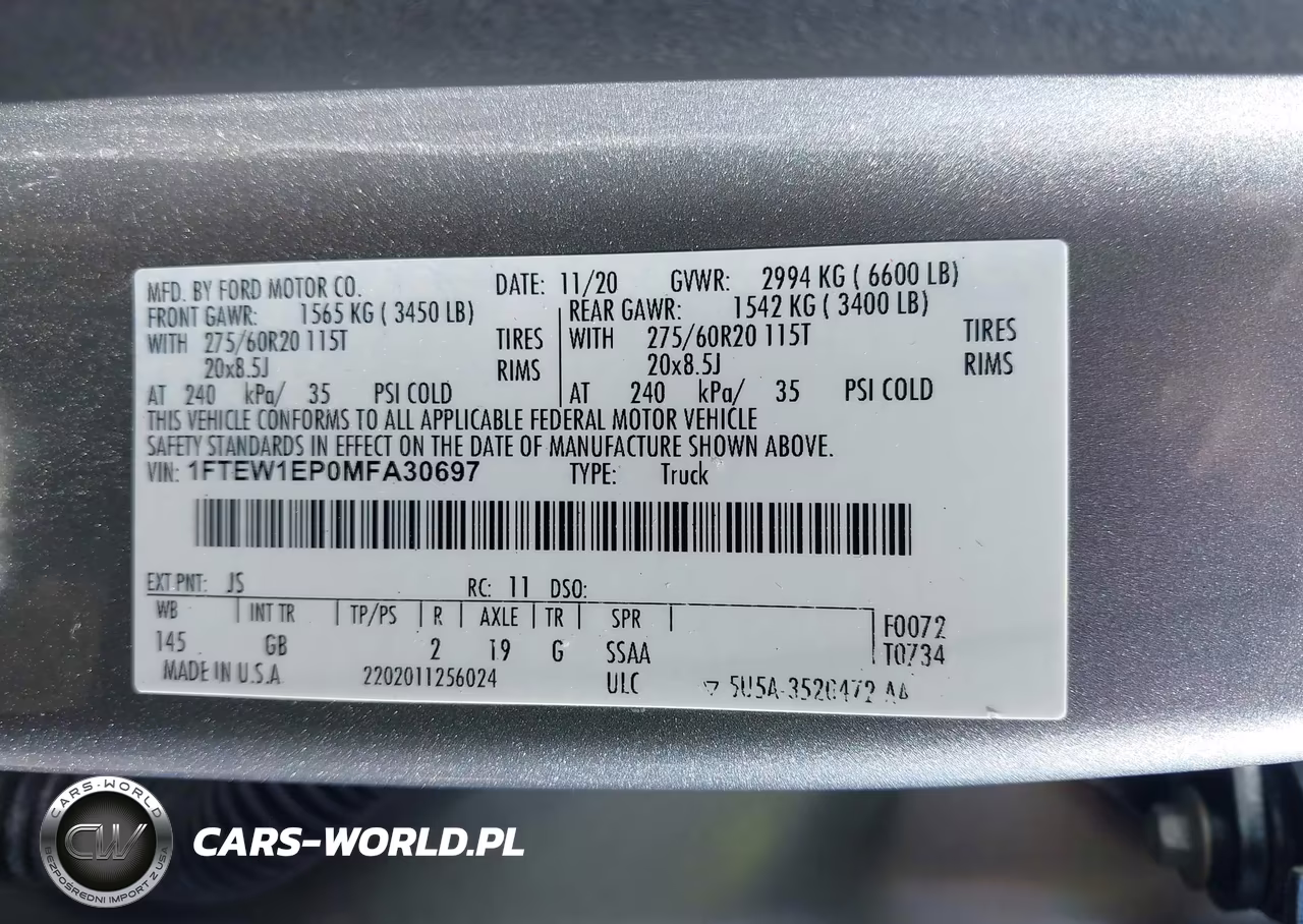 2021 Ford F-150 Xl VIN:1FTEW1EP0MFA30697 - 9