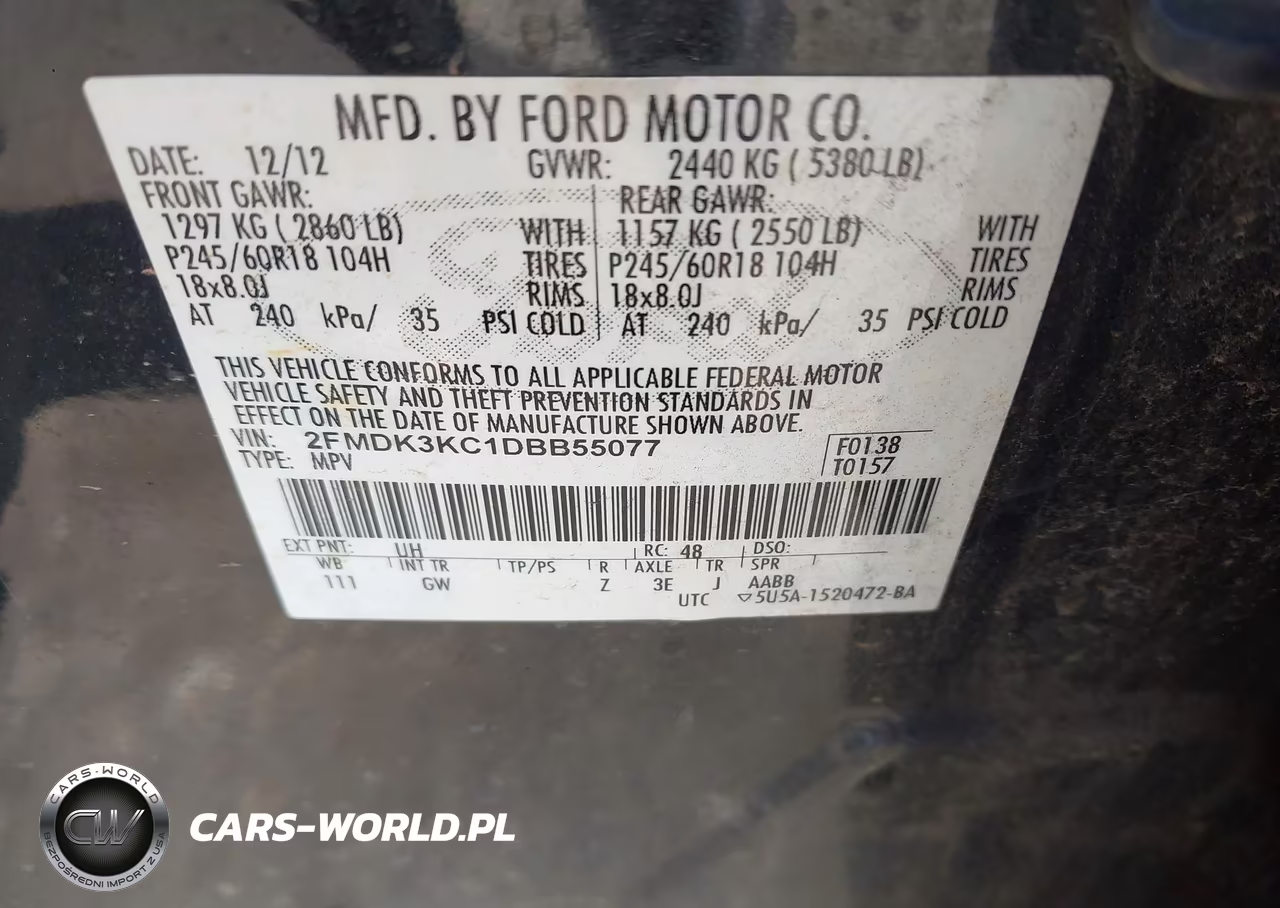 2013 Ford Edge Limited VIN:2FMDK3KC1DBB55077 - 9