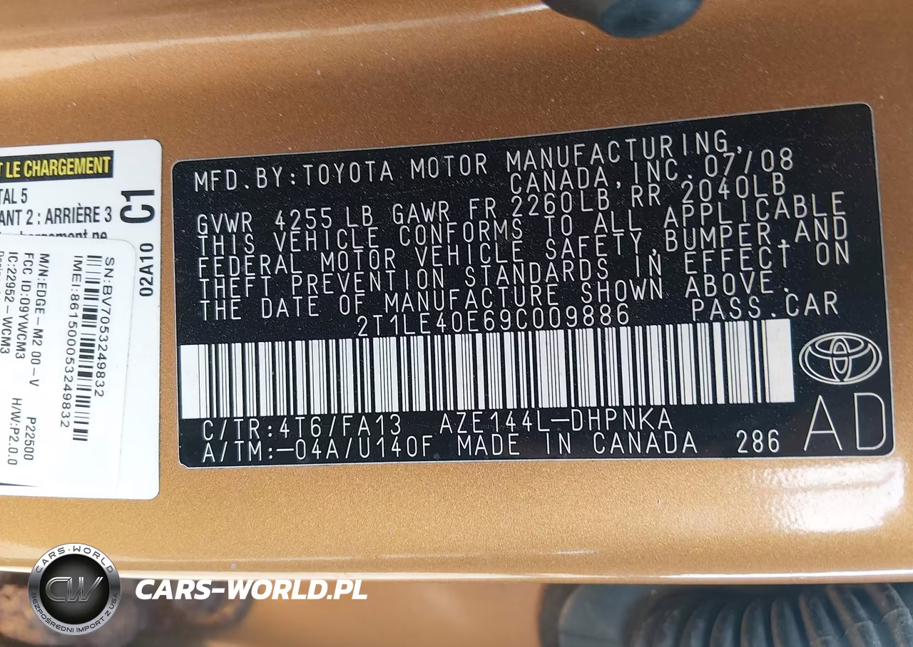2009 Toyota Matrix S VIN:2T1LE40E69C009886 - 9