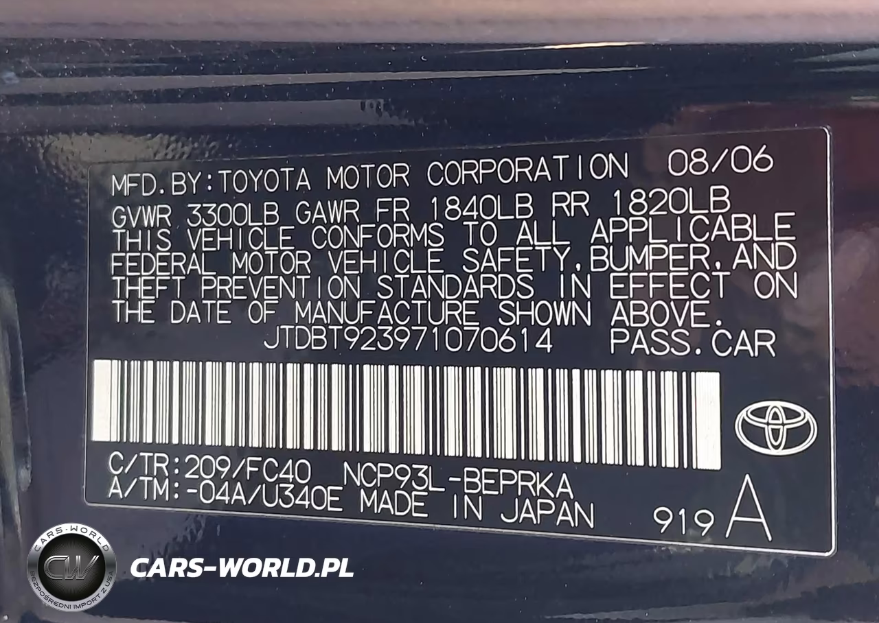 2007 Toyota Yaris VIN:JTDBT923971070614 - 9